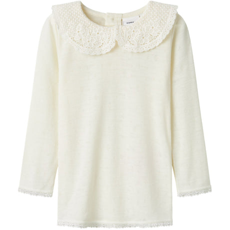 Name It Snow White Wang Wool Needle Blouse With Collar