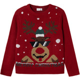 Name It Jester Red Reindeer Rajulle Knit Blouse