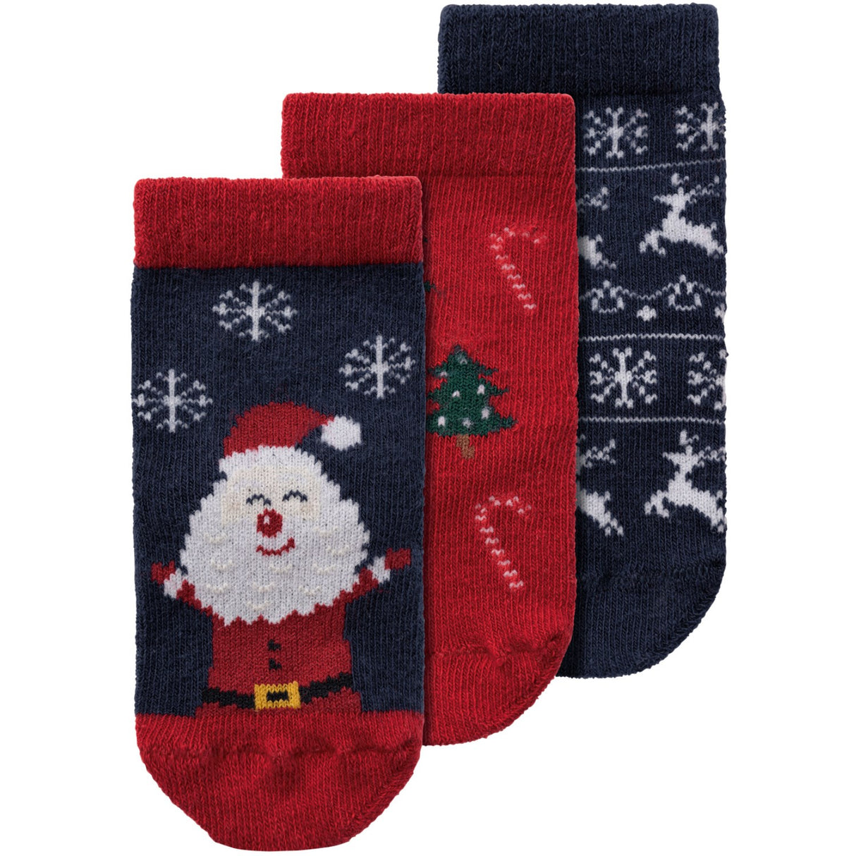 Name It Dark Sapphire Jester Red Richristmas 3-pack Socks