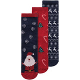 Name It Dark Sapphire Jester Red Richristmas 3-pack Socks