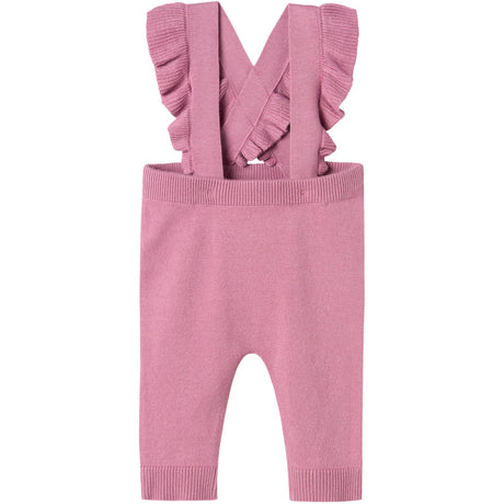 Name It Mauve Orchid Resimme Knit Overalls