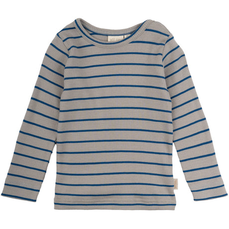 Petit Piao Deep Cobalt/Grey Stone Blouse Modal Thin Striped