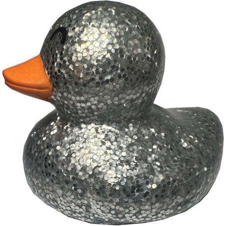 Magni Silver Bath Duck with glitter, silver, 7 cm.