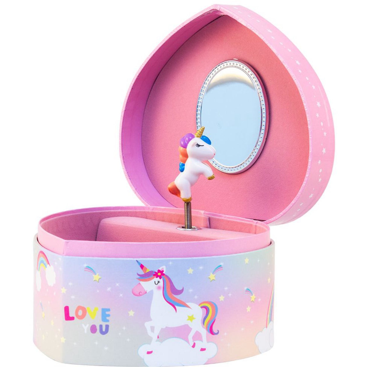 Magni Jewellery box with music, Unicorn heart, pink