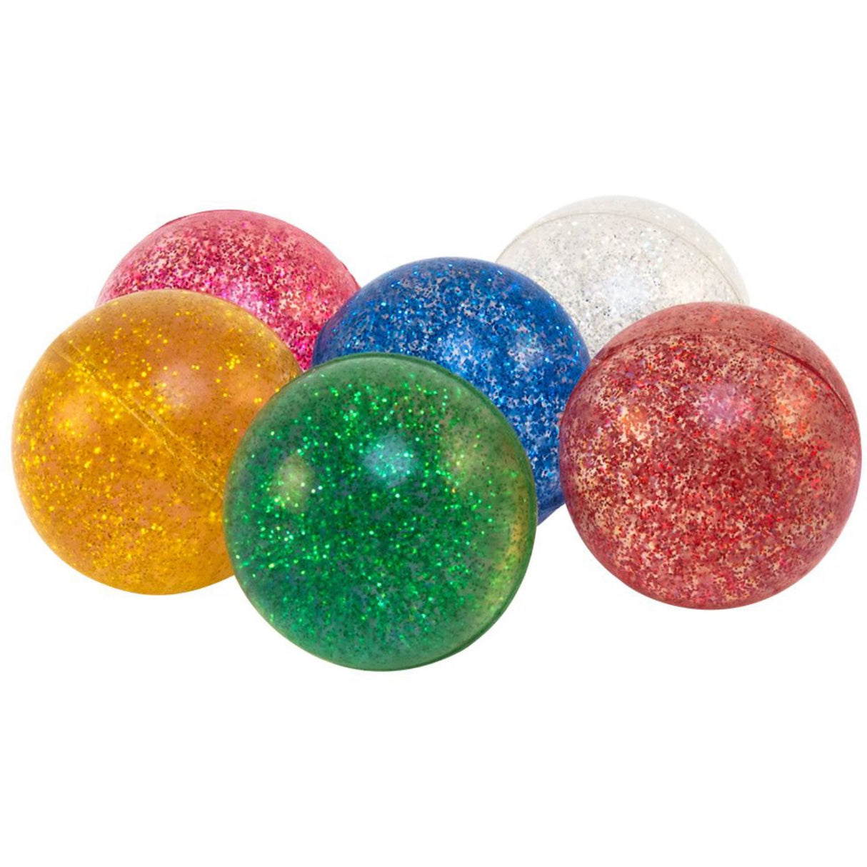 Magni Multi Hoppebold med farvet med glimmer, Ø3,2 cm., 6 stk. / Bouncing ball with color glitter, Ø3,2 cm., 6 pcs.