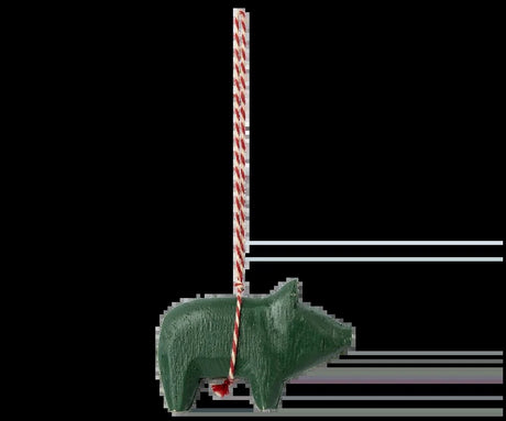 Maileg Wooden ornament, Pig - Dark green