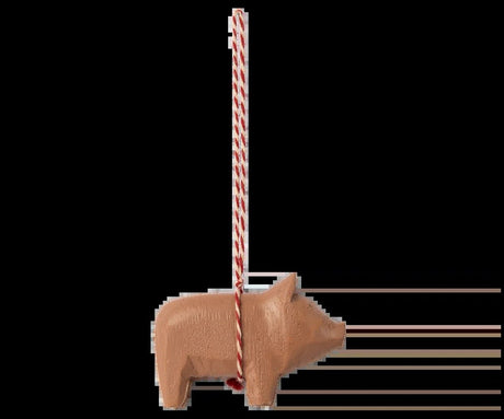 Maileg Wooden ornament, Pig - Old rose