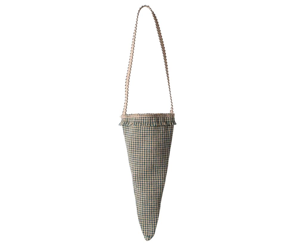 Maileg  Cornet ornament, Checker - Petrol