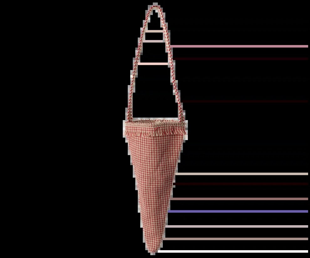 Maileg Cornet ornament, Checker - Red