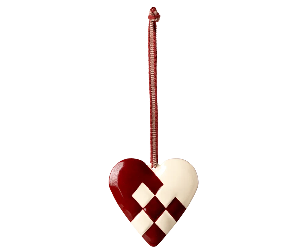 Maileg  Metal ornament, Large heart - Red