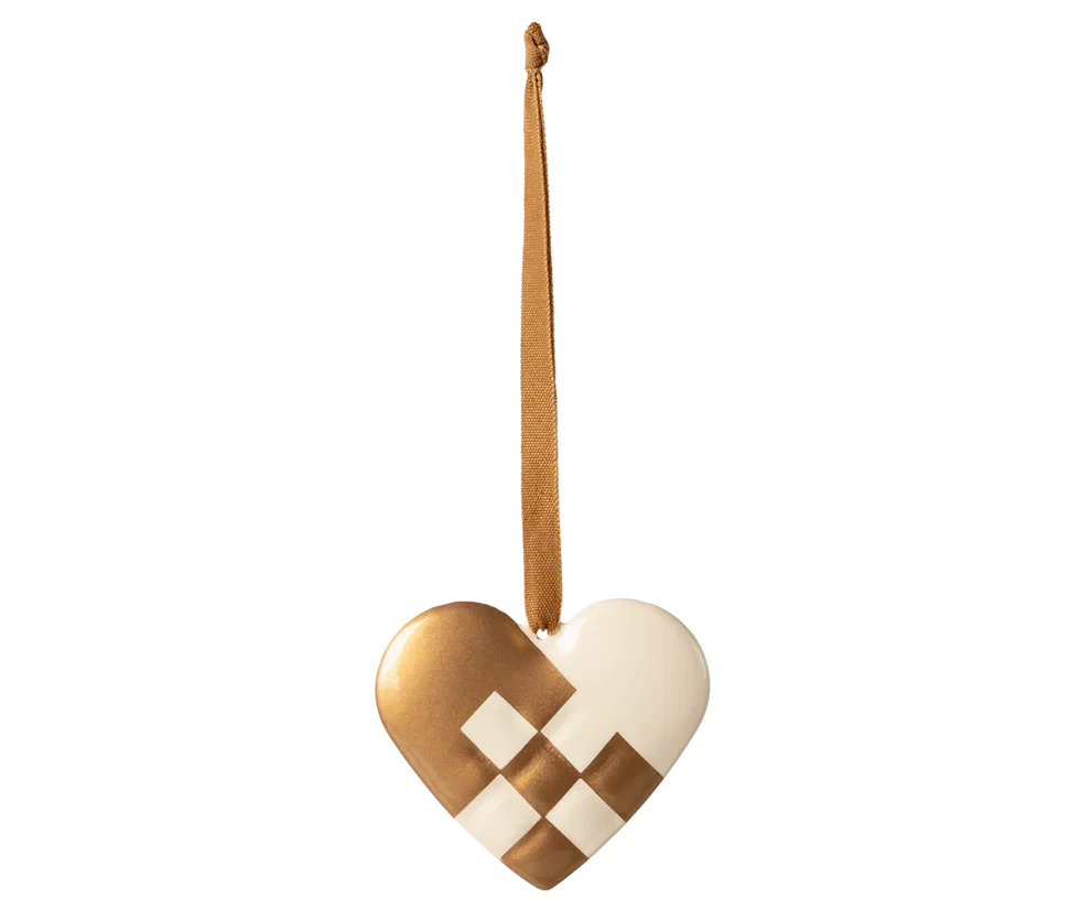 Maileg  Metal ornament, Small heart - Gold