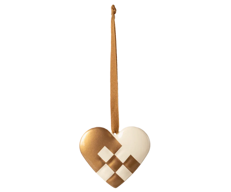 Maileg  Metal ornament, Small heart - Gold