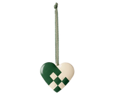 Maileg  Metal ornament, Small heart - Dark green