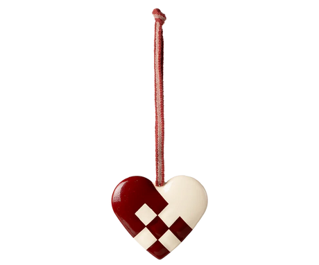 Maileg  Metal ornament, Small heart - Red