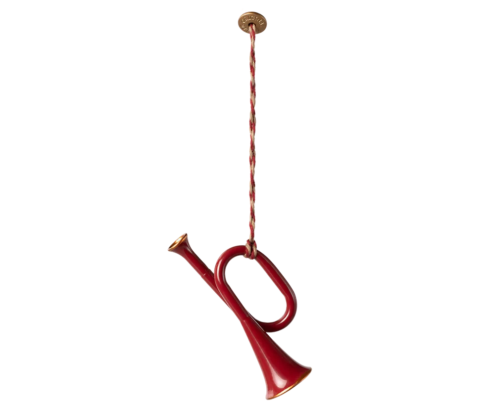 Maileg  Metal ornament, Trumpet - Red