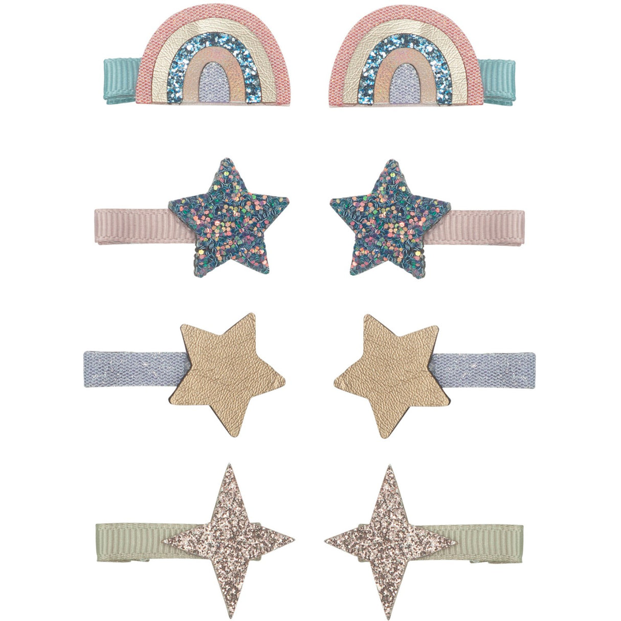 Mimi & Lula 8 Hair Clips - Mini Over The Rainbow Little Prince