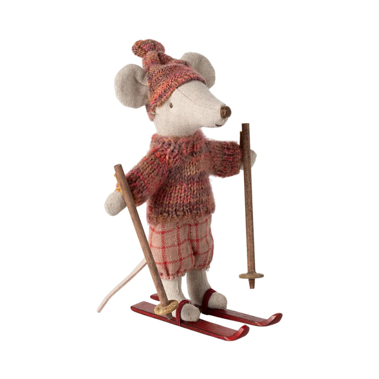 Maileg Winter mouse with ski set, Big sister - Rose