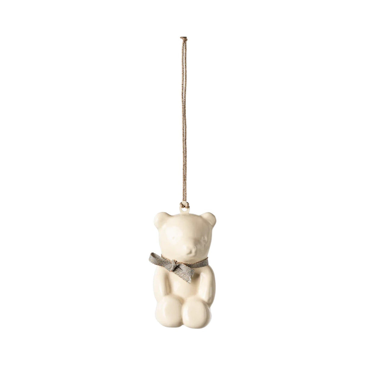 Maileg  Metal ornament, Teddy bear - Off white/Blue