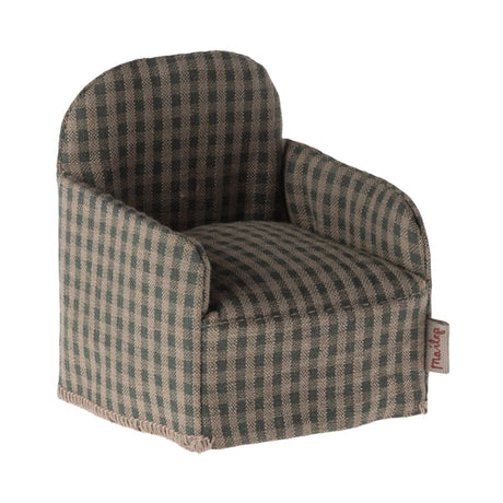 Maileg Chair, Mouse - Green checker