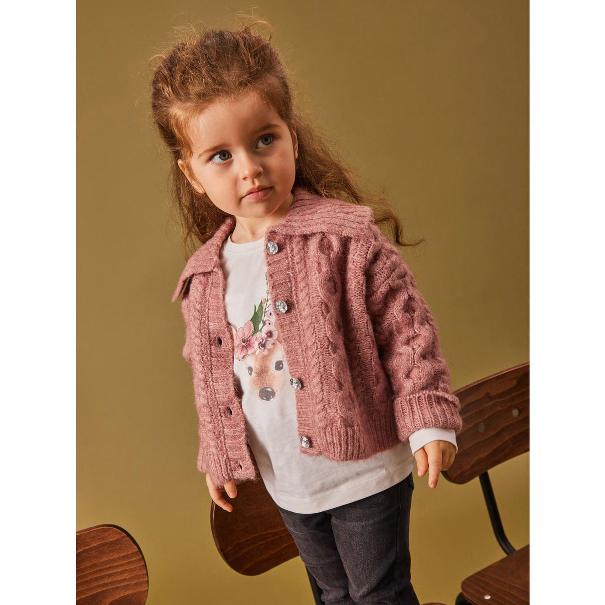 Name it Light Mahogany Ohalli Knit Cardigan