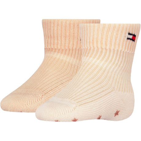 Tommy Hilfiger Classic Khaki Baby Sock 2-pack Fold Over Rib