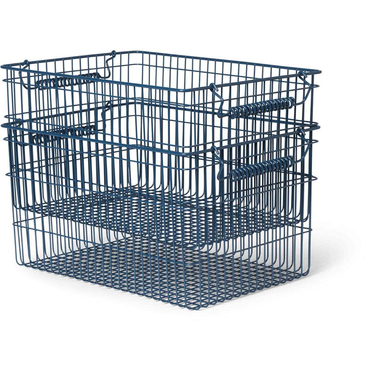 Ferm Living Dark Blue Cala Stackable Baskets 2-pack