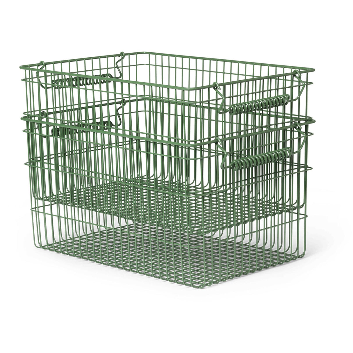 Ferm Living Verdant Green Cala Stackable Baskets 2-pack