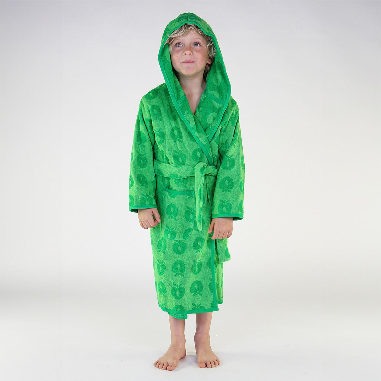 Småfolk Apple Green  Bathrobe Med Æbler