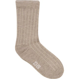 Minymo Silver Mink Melange Wool Socks Rib 3-pak