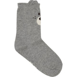 Minymo Light Grey Melange Socks Med 3D Effekt 2-pak