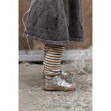 Petit Piao Chocolate Brown/Golden Sun/Dark Off White Leggings Modal Striped