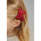 Konges Sløjd Red/Navy 4 Pack Velvet Bow Hair Clips