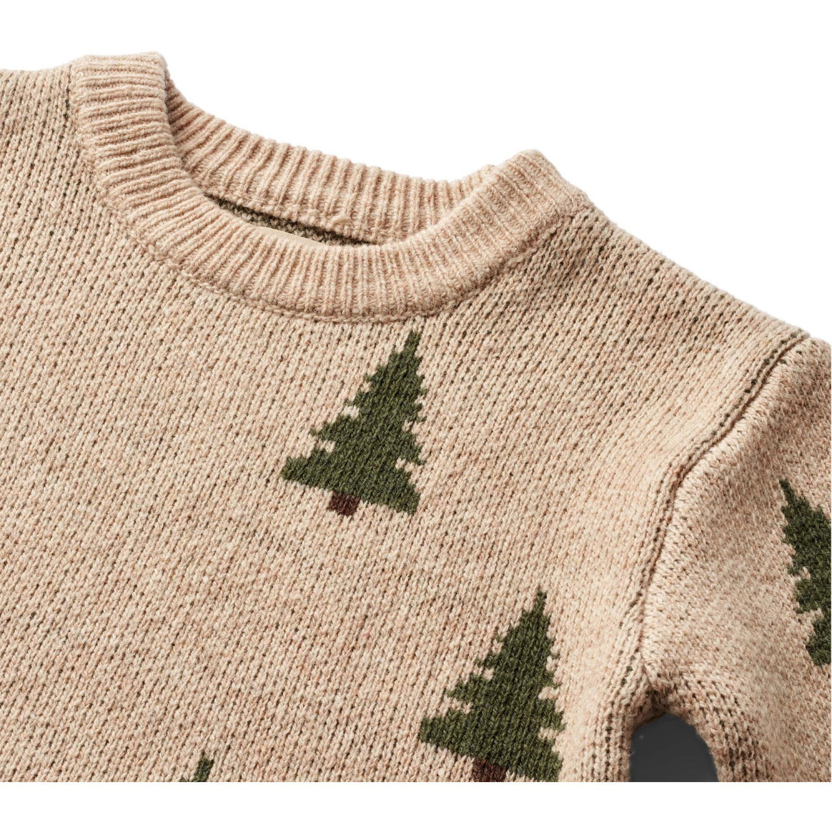 Wheat Offwhite Jacquard Pullover Tree