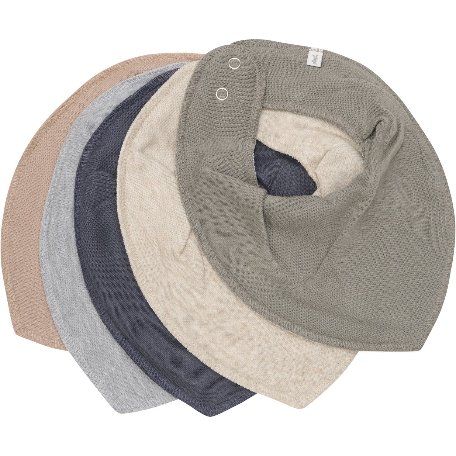 Lot De 5 Bavoirs Bandana Pippi - Coton Bio, Design Triangulaire, Réglable, Avec Membrane Anti-fuite Pour Bébé - 2