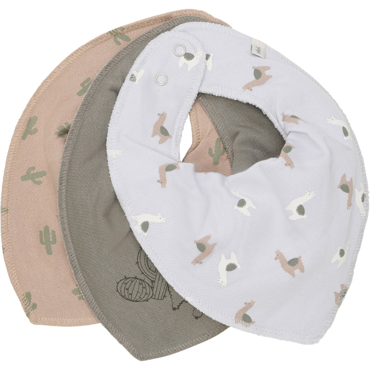 Pippi Vetiver Bandana Bib AOP 3-pack