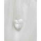 Dolly by Le Petit Tom White Dolly World Heart Balloon Organza Dress With Cotton Body