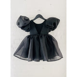 Dolly by Le Petit Tom Black Dolly World V-Back Puff Sleeve Organza Tutu Dress