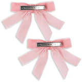 Konges Sløjd Peony Pink 2 Pack Velvet Double Bow Hair Clips