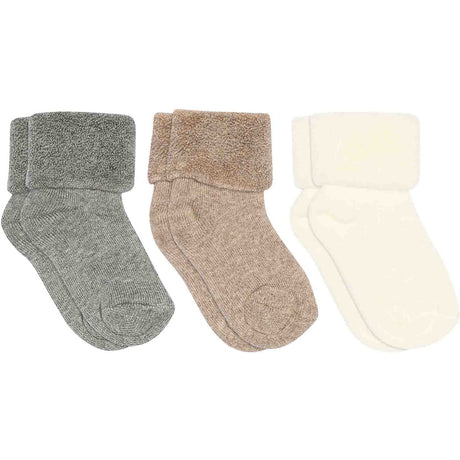 Mp Danmark Light Brown Melange Cotton baby socks - 3-pack