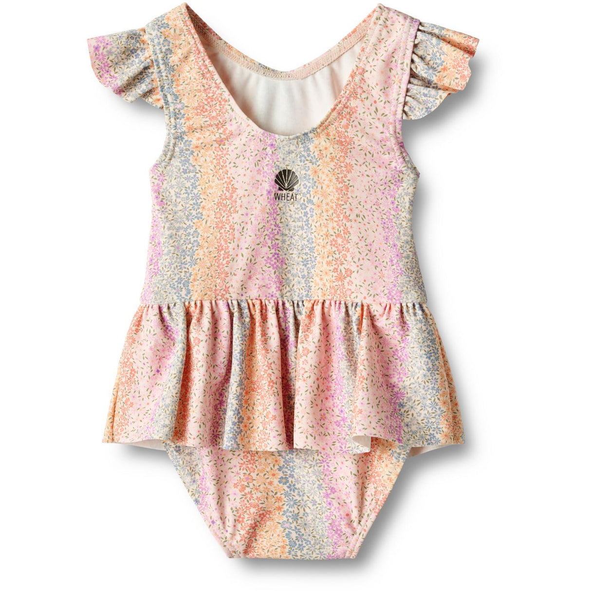 Wheat Wheat Diddi Swimsuit, 80-1Y, Rainbow flowers