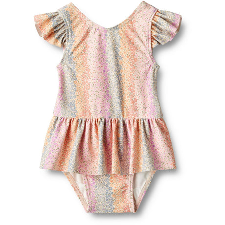 Wheat Wheat Diddi Swimsuit, 80-1Y, Rainbow flowers