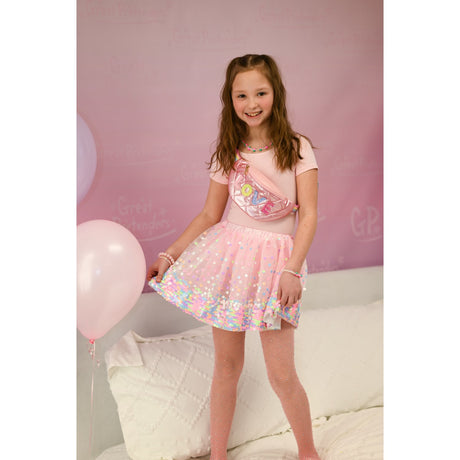 Great Pretenders  Party Fun Sequins Skirt - Pink/Neon, SIZE US 4-6