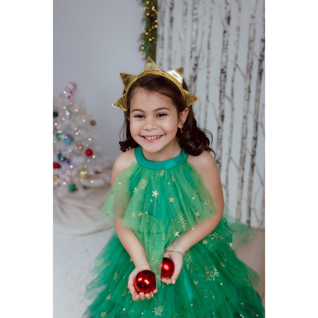 Great Pretenders  Christmas Tree Dress with Headpiece, SIZE US 3-4