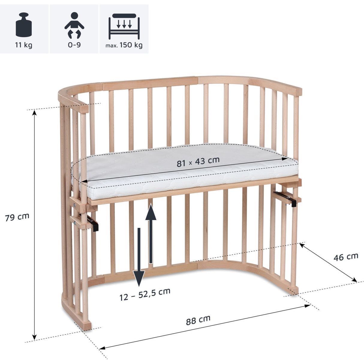 babybay ® Natural Untreated Original Co-Sleeper