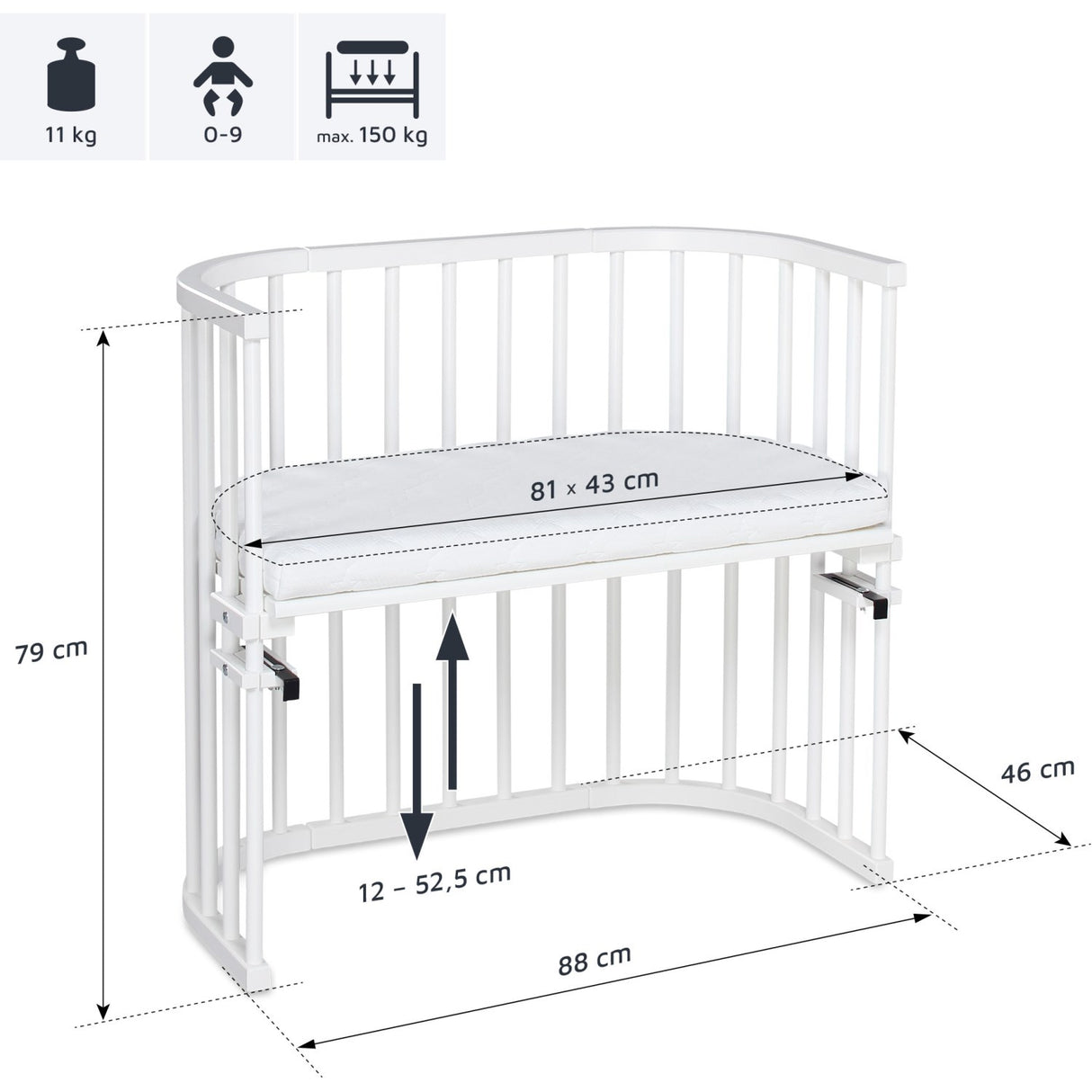 babybay ® White Varnished Original Co-Sleeper