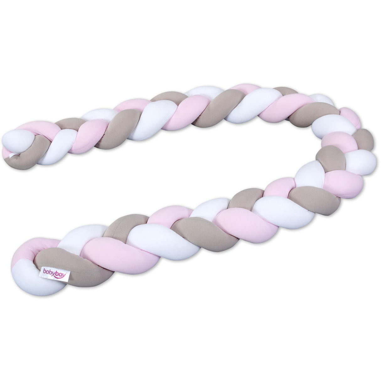 babybay ® White/Beige/Rosé Nest Snake Jersey Braided 200 Cm