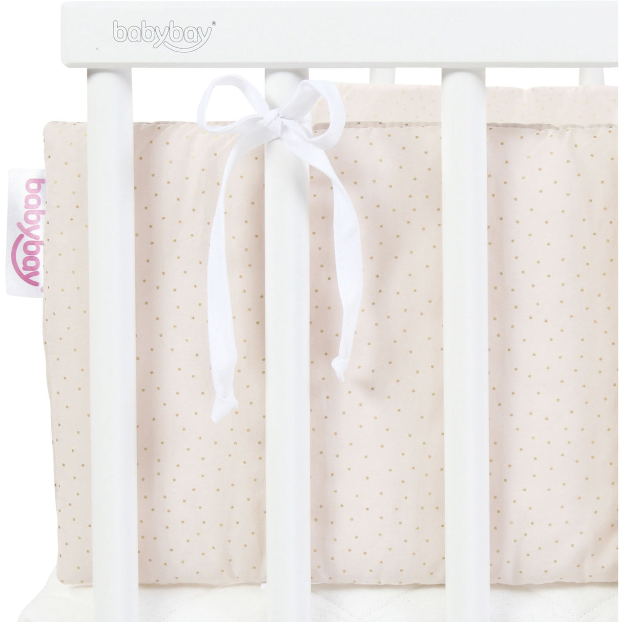 babybay ® Beige Glitter Dots Gold Babynest Organic Cotton Royal