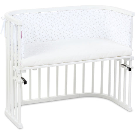 babybay ® White Stars Pearl Grey Babynest Pique