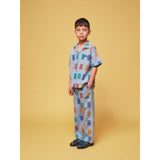 Bobo Choses Light Blue Color Game All Over Baggy Pants