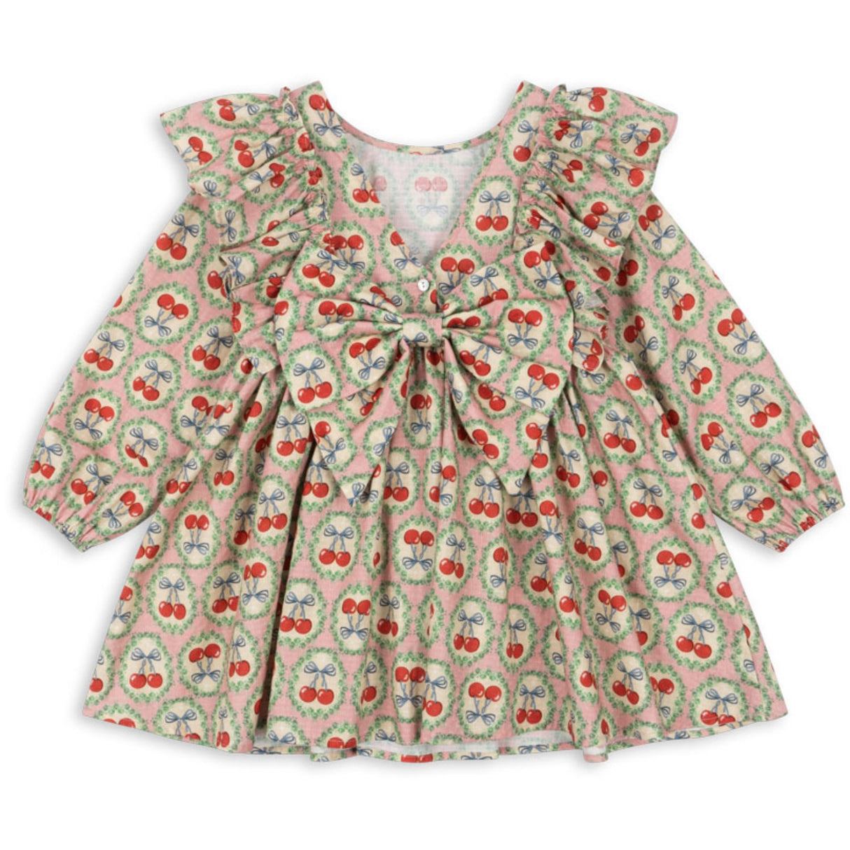 Konges Sløjd Cherry Bow Evia Ls Bow Dress Gots